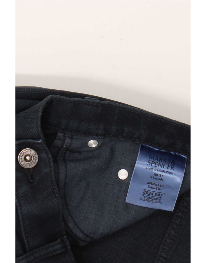 Marks & Spencer Męskie niebieskie dżinsy Harbor Straight W36 L31 Granatowe, bawełniane