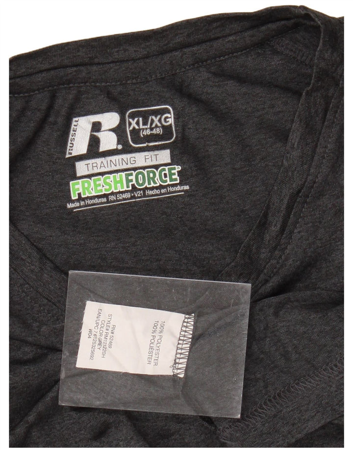 T-shirt męski RUSSELL ATHLETIC Dri-Power, brytyjski, 46/48 XL, szary poliester