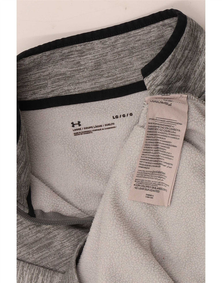Męski sweter Under Armour z zamkiem błyskawicznym, duży, szary, nakrapiany poliester