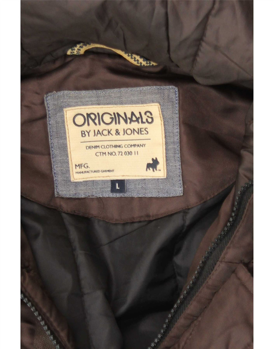 Jack & Jones Męska kurtka bomber z kapturem UK 40, duża, brązowa, poliester