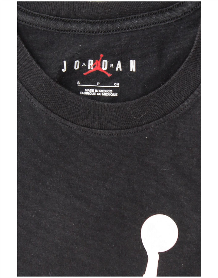 JORDAN Mens Graphic T-Shirt Top Small Black Cotton