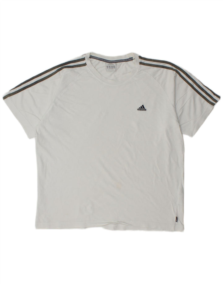 T-shirt męski ADIDAS, duży, biały, bawełniany