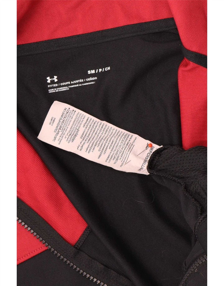 Męska kurtka dresowa Under Armour, mała, czarna, poliestrowa z blokami kolorów