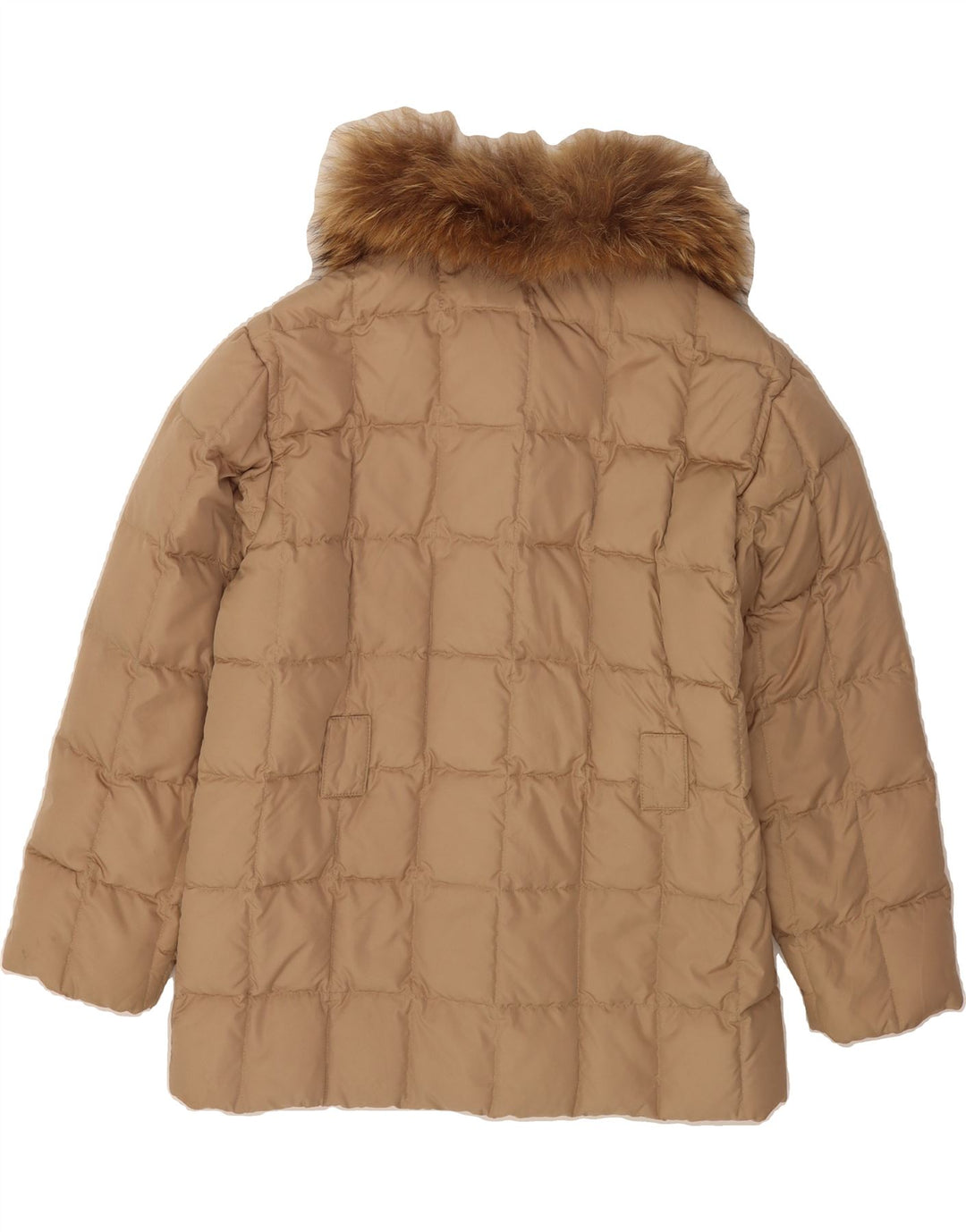 BEST COMPANY Womens Hooded Padded Jacket UK 14 Medium Beige Polyester Vintage Best Company and Second-Hand Best Company from Messina Hembry 