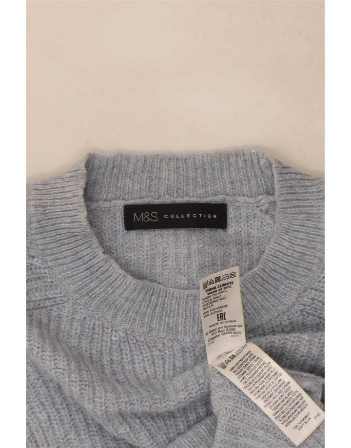 Marks & Spencer Damski sweter oversize z okrągłym dekoltem, UK 10, mały niebieski