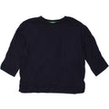 BENETTON Womens Top 3/4 Sleeve UK 10 Small Navy Blue Cotton Vintage Benetton and Second-Hand Benetton from Messina Hembry 