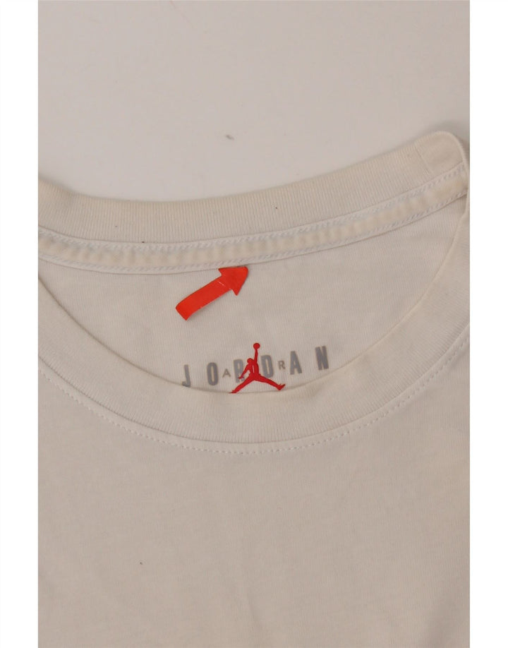 Męski T-shirt z grafiką Jordan, mały, biały, bawełniany