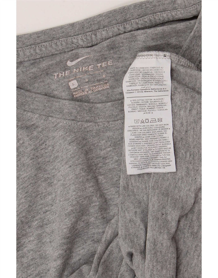 Męski T-shirt Nike Regular, duży, szary, bawełniany