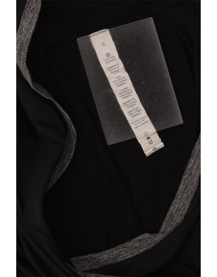Lululemon Damski top z kapturem i długim rękawem, US 8, średni czarny nylon w blokach kolorów