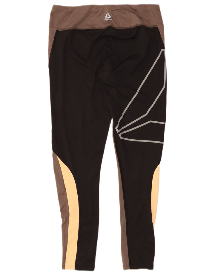 Damskie legginsy REEBOK z grafiką UK 12/14, średnioszary, poliester z blokami kolorów