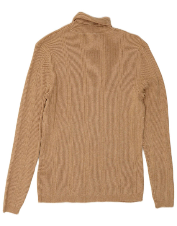 Marks & Spencer Damski sweter z golfem UK 10 Small Beżowa Wiskoza