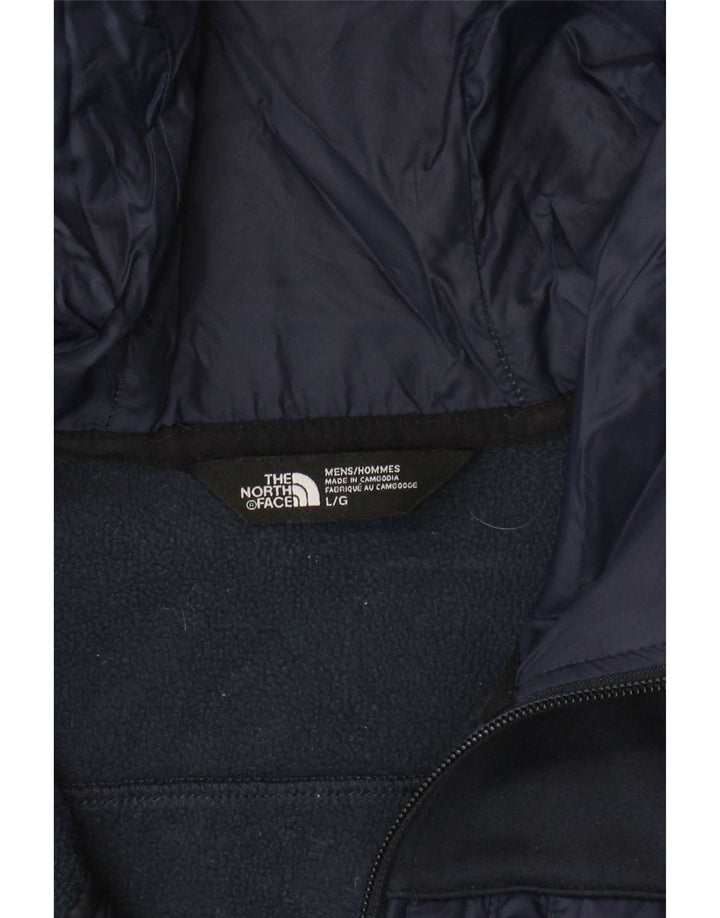 Męski sweter z kapturem i zamkiem The North Face, duży, granatowy, poliestrowy