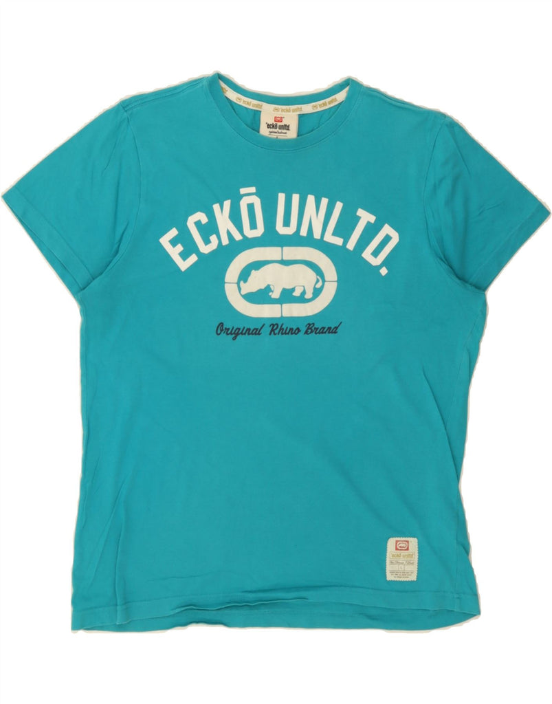 ECKO UNLTD Mens Graphic T-Shirt Top Large Turquoise Cotton Vintage Ecko Unltd and Second-Hand Ecko Unltd from Messina Hembry 