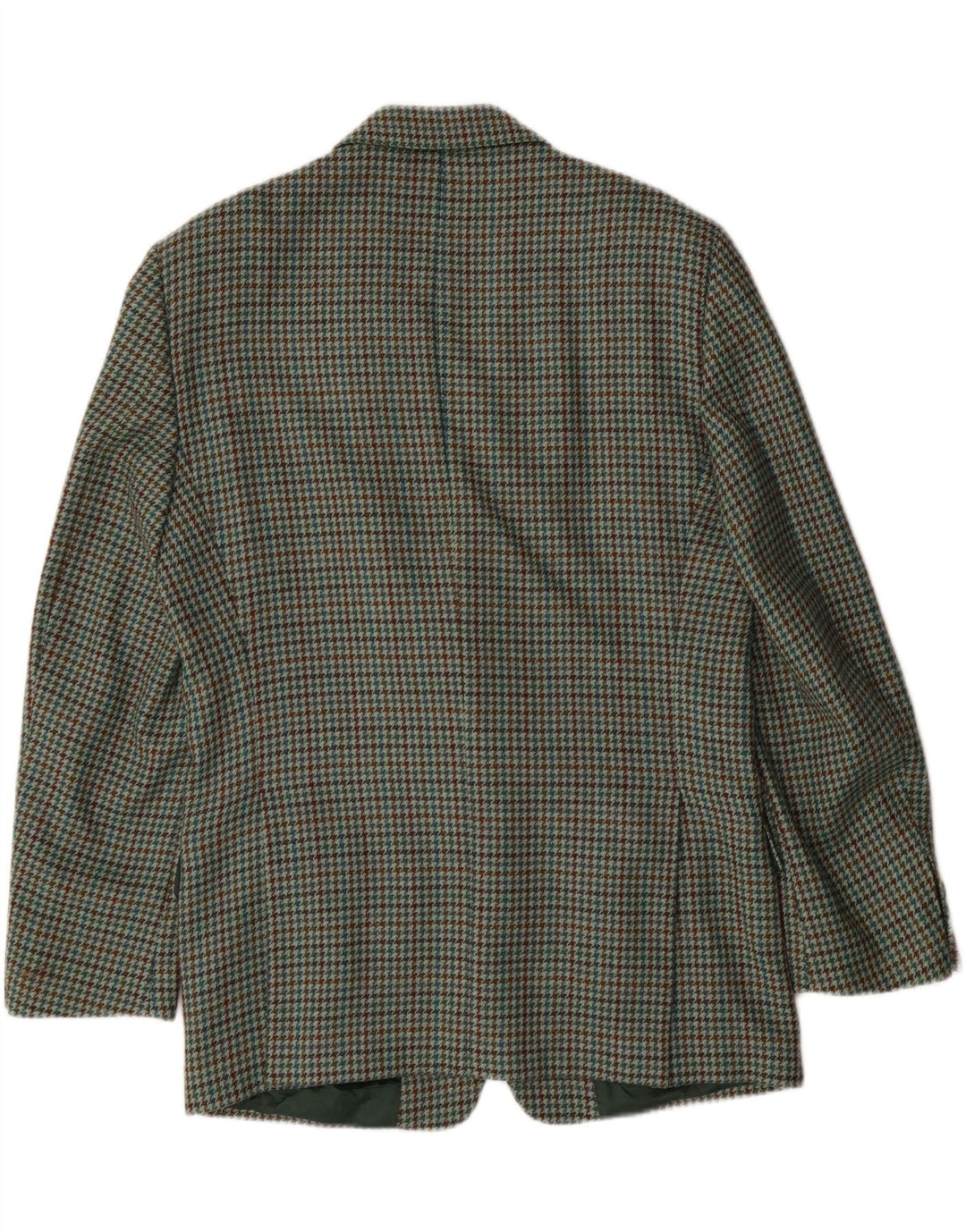 Męska marynarka zapinana na 2 guziki w stylu VINTAGE IT 52 XL, zielona wełna w pepitkę