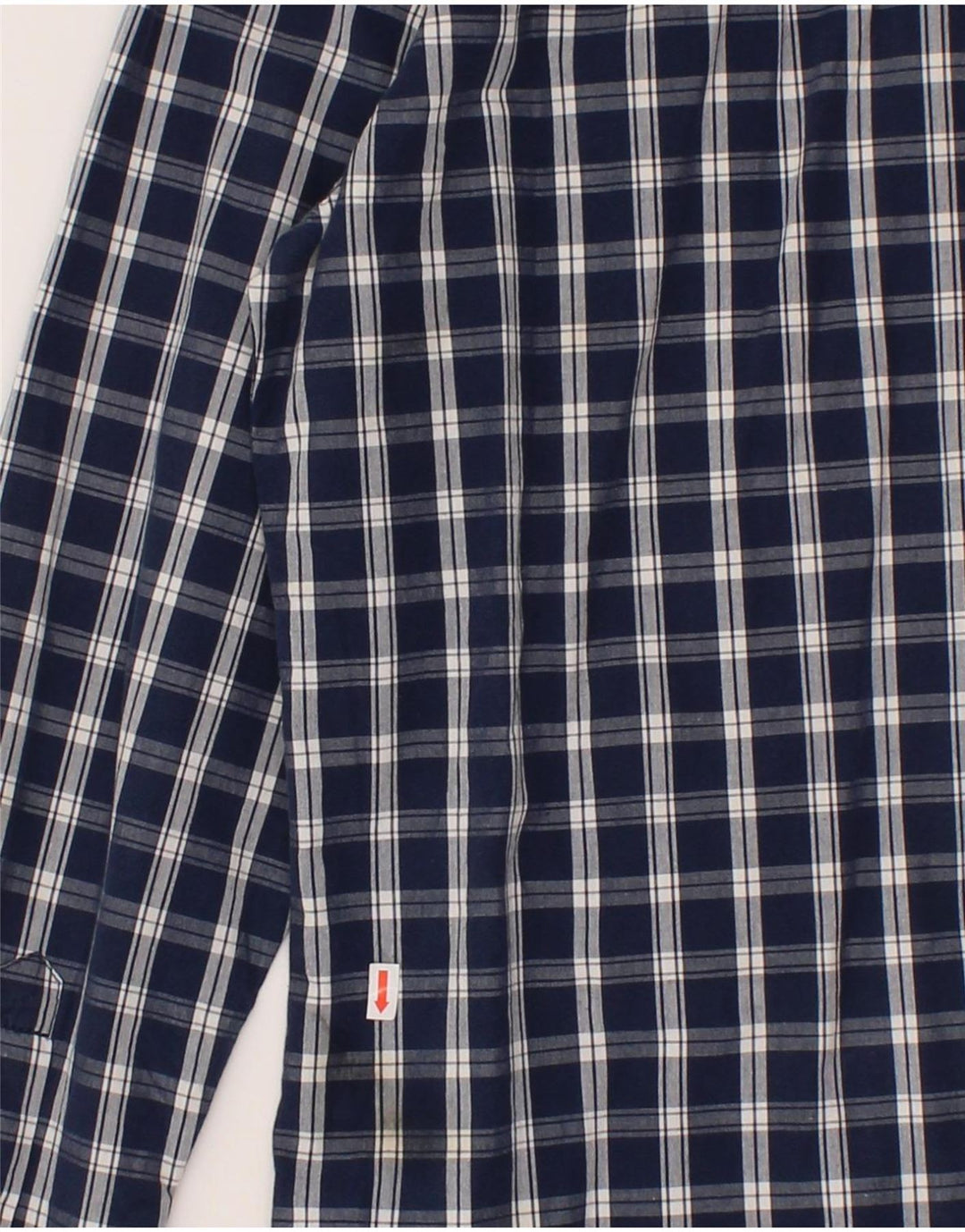 JULES Mens Fitted Shirt XL Navy Blue Check Cotton Vintage Jules and Second-Hand Jules from Messina Hembry 