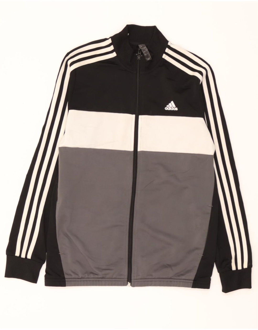 ADIDAS Boys Tracksuit Top Jacket 13-14 Years Black Colourblock Polyester Vintage Adidas and Second-Hand Adidas from Messina Hembry 