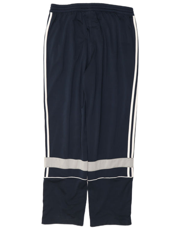 Męskie spodnie dresowe Adidas UK 44/46, duże, granatowe, z blokami kolorów