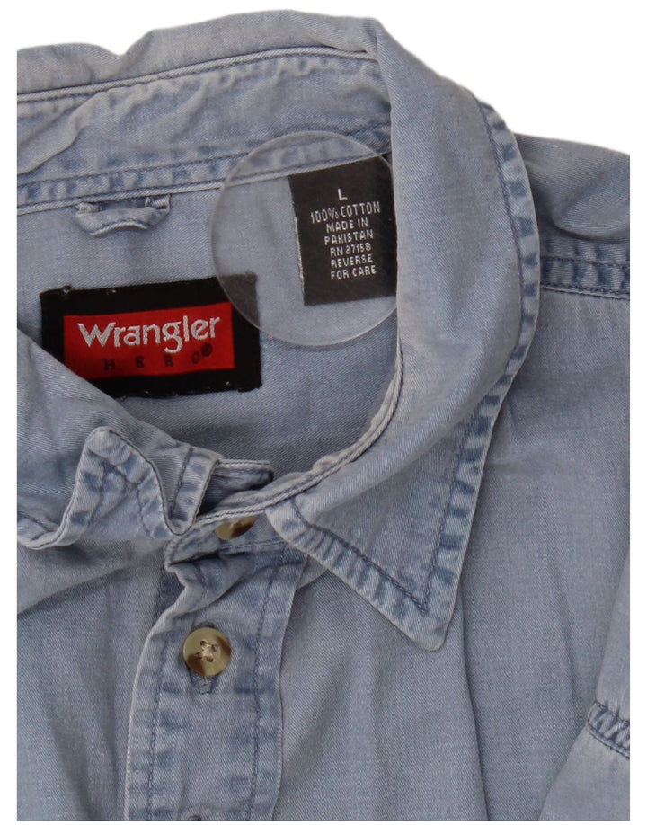Męska koszula z krótkim rękawem Wrangler, duża, niebieska, bawełniana