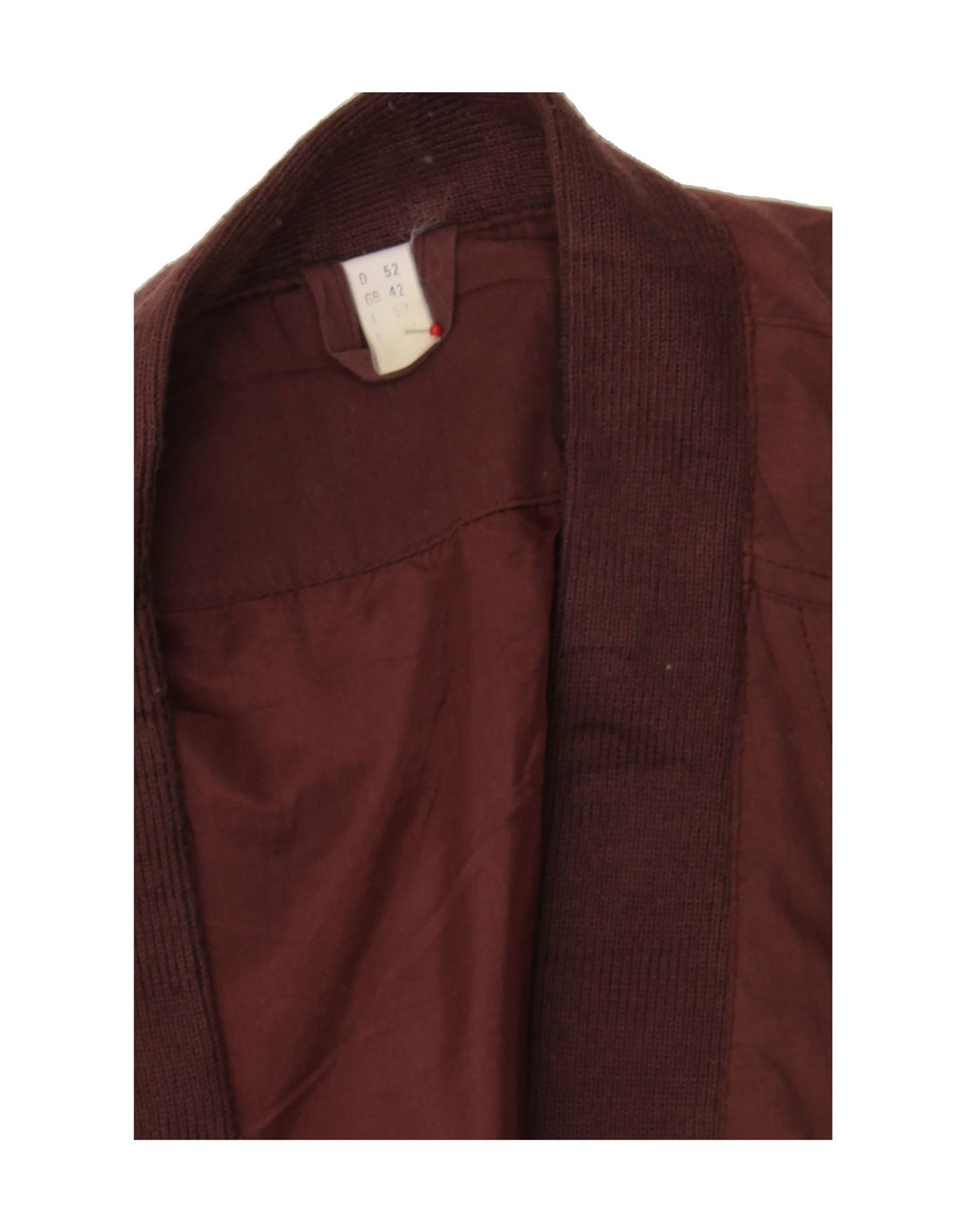 VINTAGE Mens Bomber Jacket UK 42 XL Maroon Argyle/Diamond Polyester Vintage Vintage and Second-Hand Vintage from Messina Hembry 