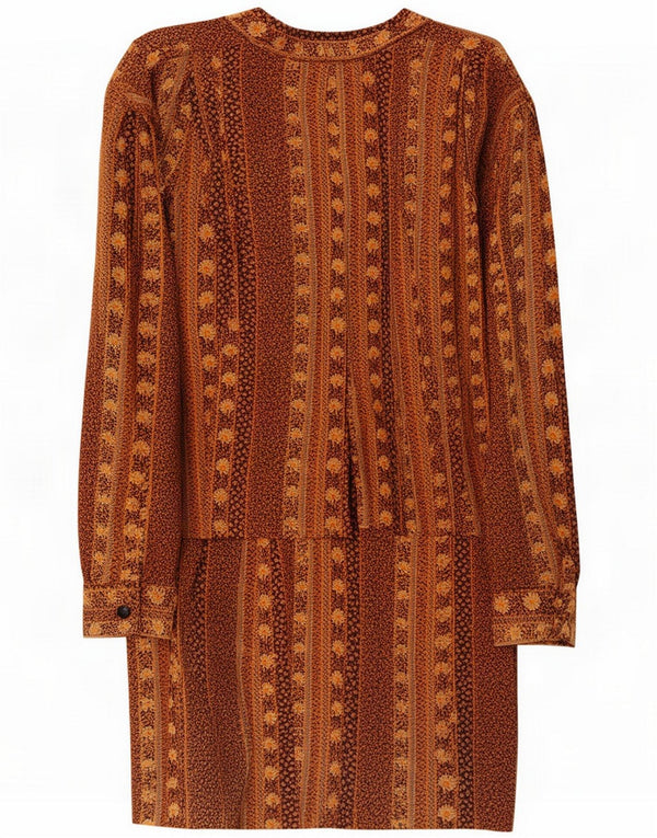 Vintage damski zestaw 2-częściowych spódnic UK 14 Medium W32 Brown Floral