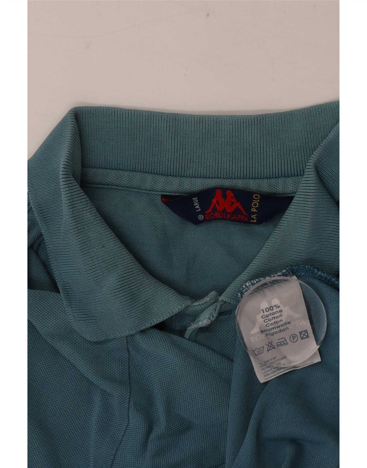 Męska koszulka polo Kappa, duża, niebieska, bawełniana