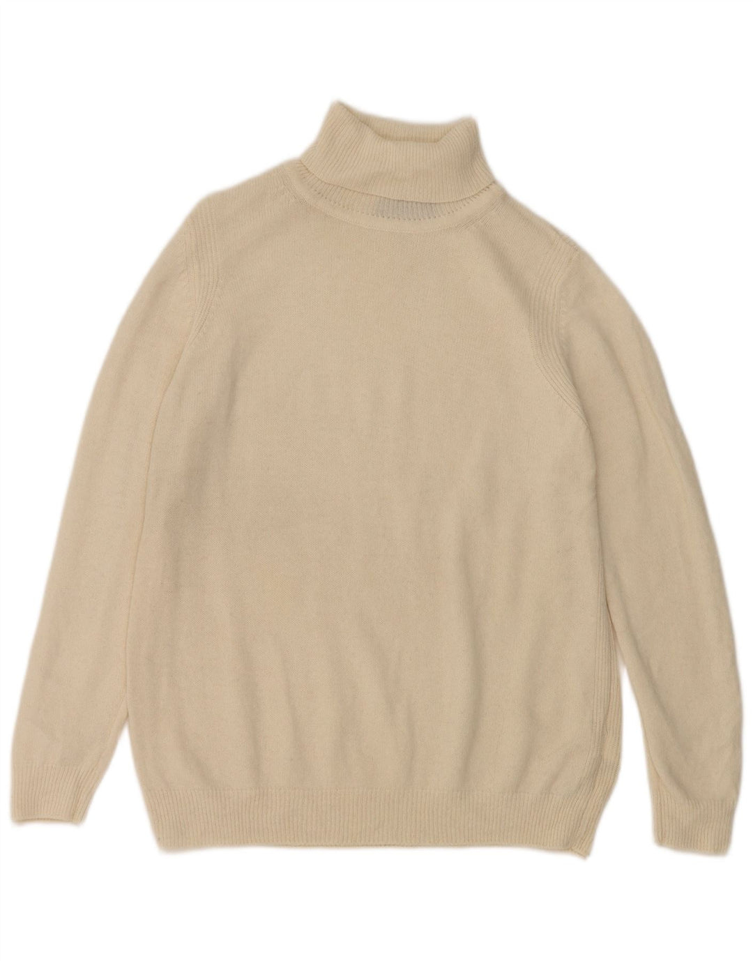 Marks & Spencer Damski sweter z golfem UK 16, duży, biały, wełniany