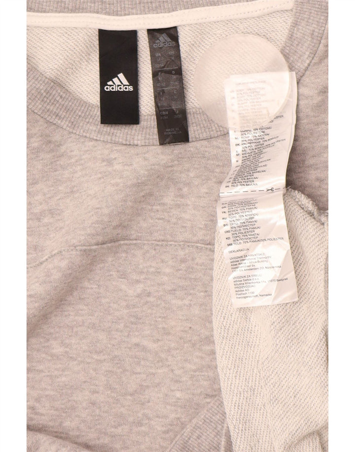 Damska bluza ADIDAS Crop, UK 12/14, średnia szara, nakrapiana bawełna