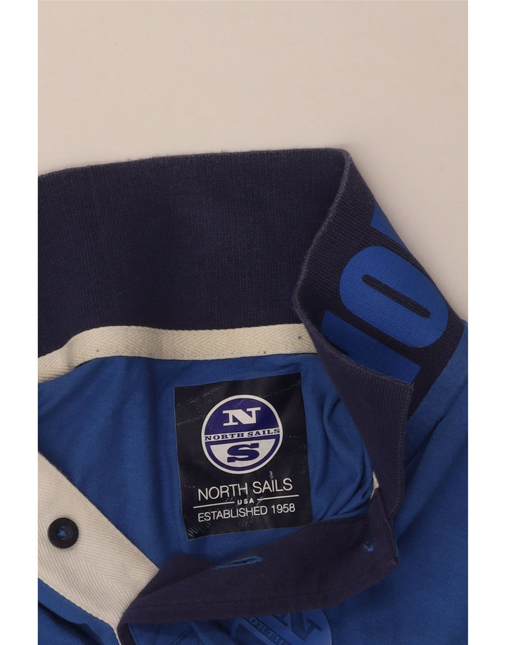Męska koszulka polo z grafiką NORTH SAILS, mała niebieska