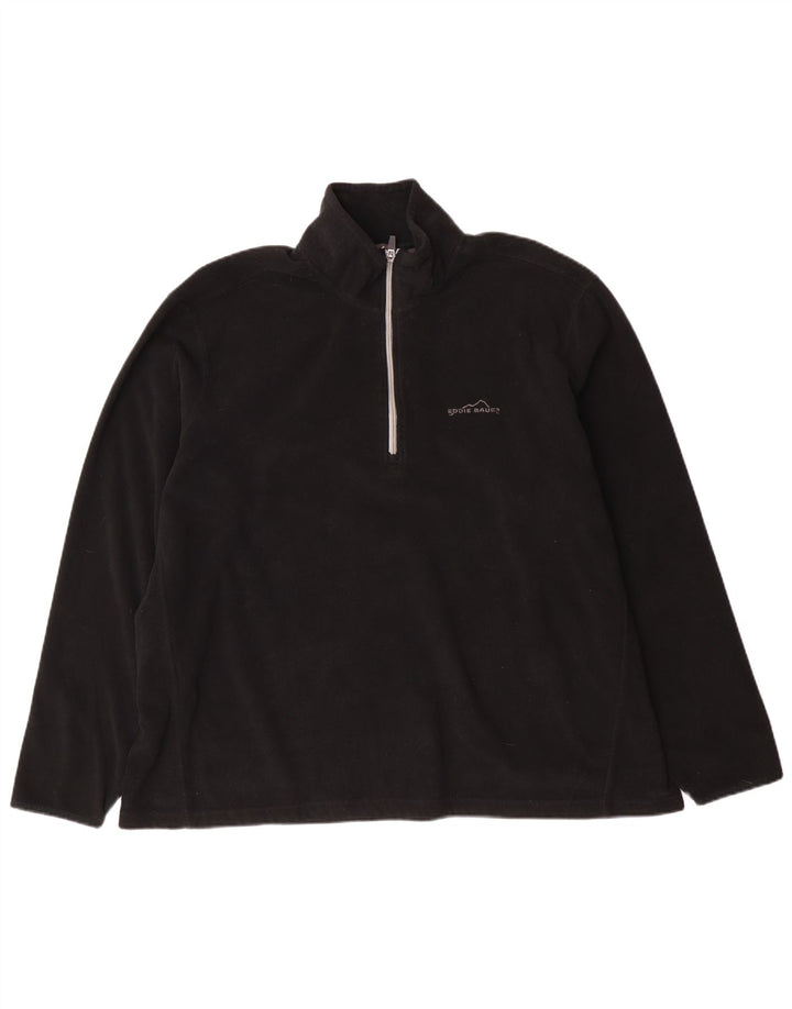 Męski sweter polarowy Eddie Bauer z zamkiem błyskawicznym, 2XL, czarny poliester