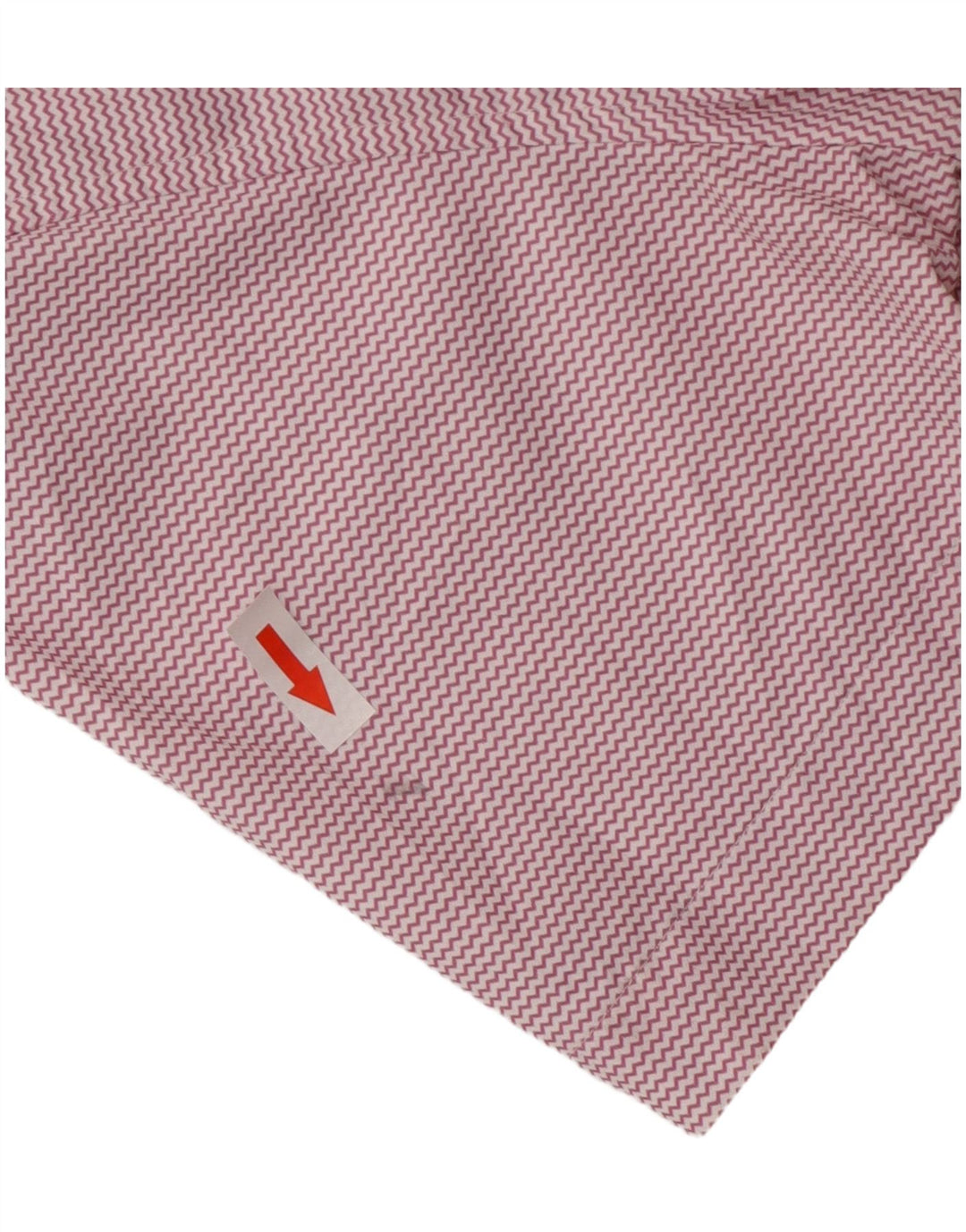 BONOBOS Męska dopasowana koszula z krótkim rękawem, mała, różowa, nylonowa jodełka