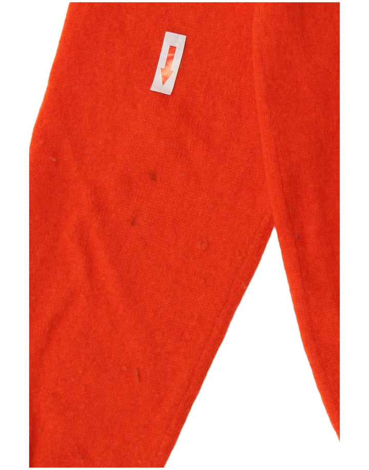 Męski sweter z okrągłym dekoltem Zara, mała, pomarańczowa wełna