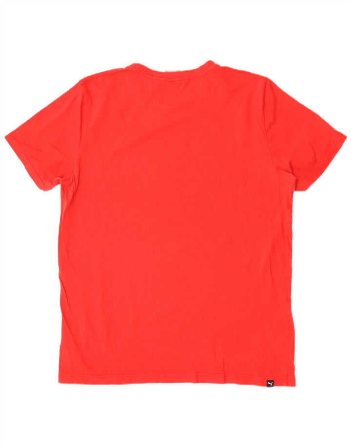 Męski T-shirt z grafiką Puma, duży, czerwony, bawełniany