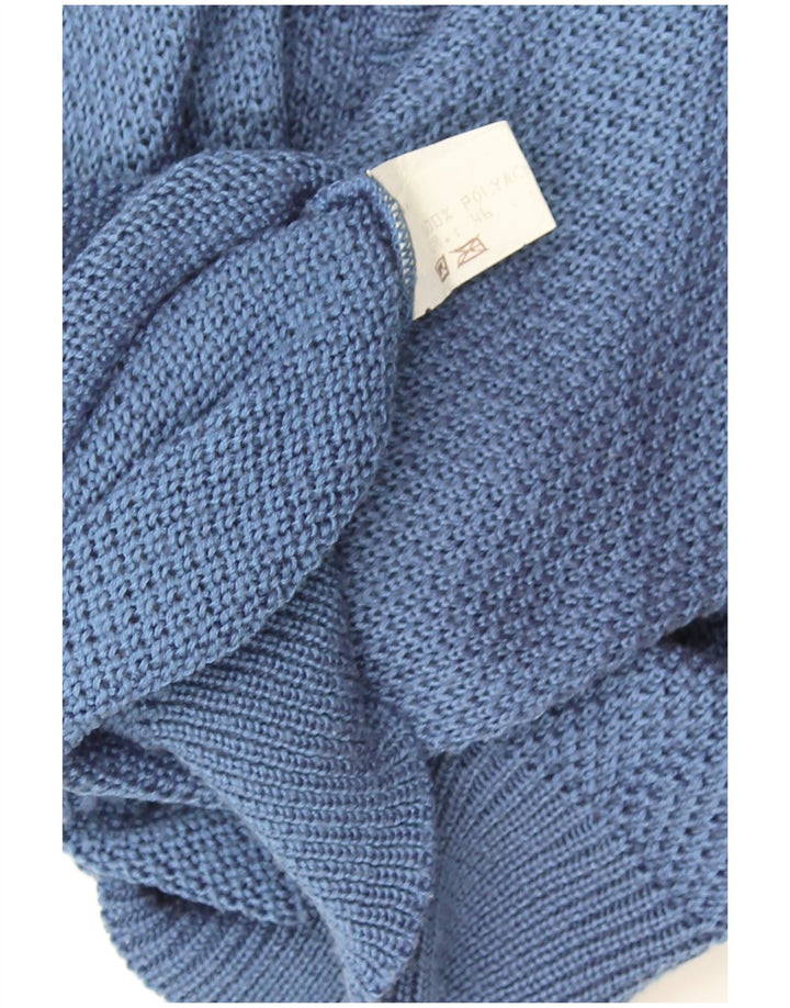Sweter damski w stylu vintage IT 46, duży niebieski poliester