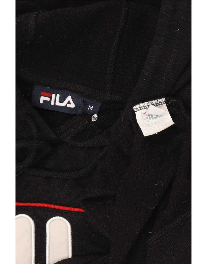 Męski sweter z kapturem Fila z grafiką, poliester w średnie czarne paski