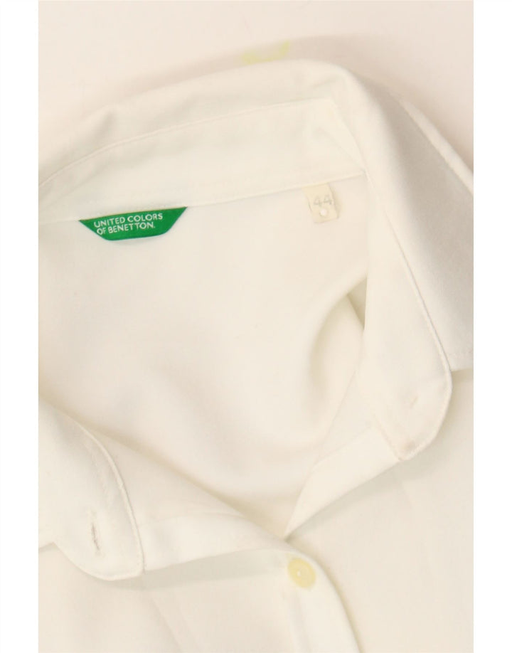 BENETTON Womens Shirt IT 44 Medium White Polyester Vintage Benetton and Second-Hand Benetton from Messina Hembry 