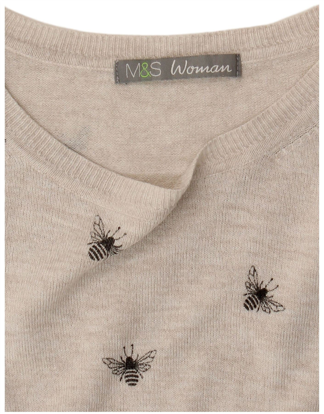 Marks & Spencer Damski sweter z dekoltem w łódkę, UK 8, mały, szary