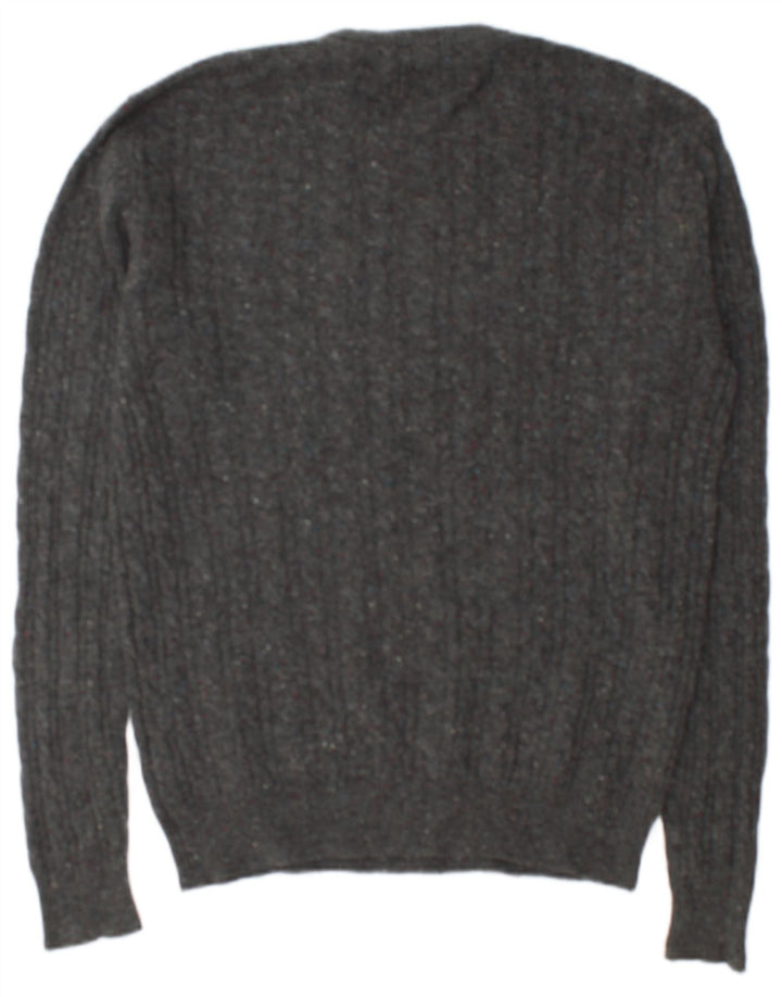 Jack Wills Męski sweter z okrągłym dekoltem Marlow, średnioszary, nakrapiany