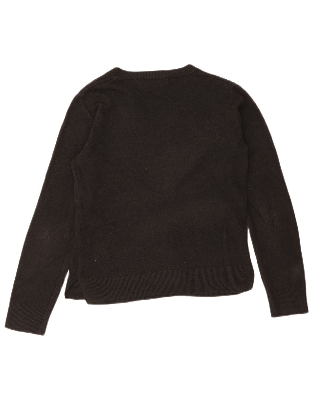 Marks & Spencer Damski sweter z dekoltem w kształcie litery V, UK 8, mały, czarny akryl