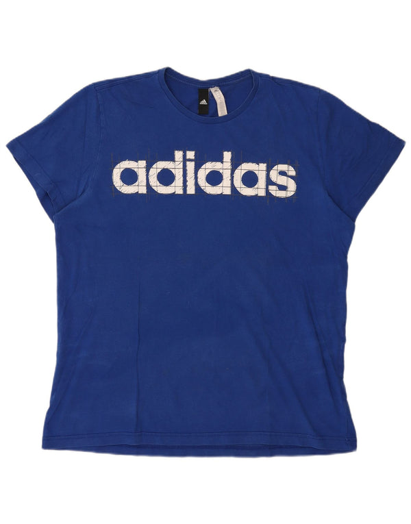 Adidas Męska koszulka graficzna Top XL Niebieska bawełna