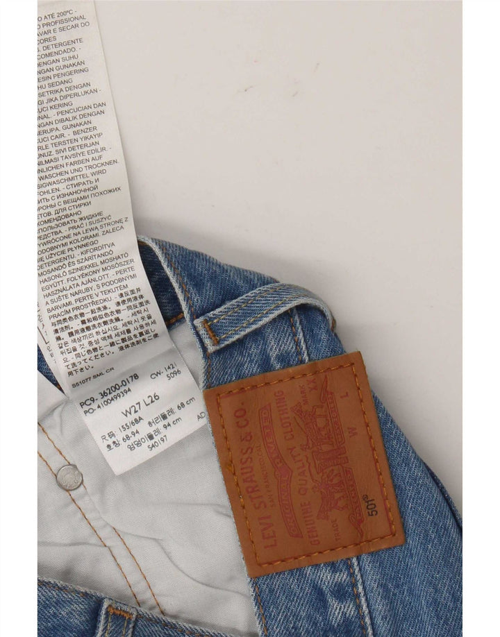 Damskie jeansy Levi's 501 w trudnej sytuacji W27 L26 Niebieska bawełna