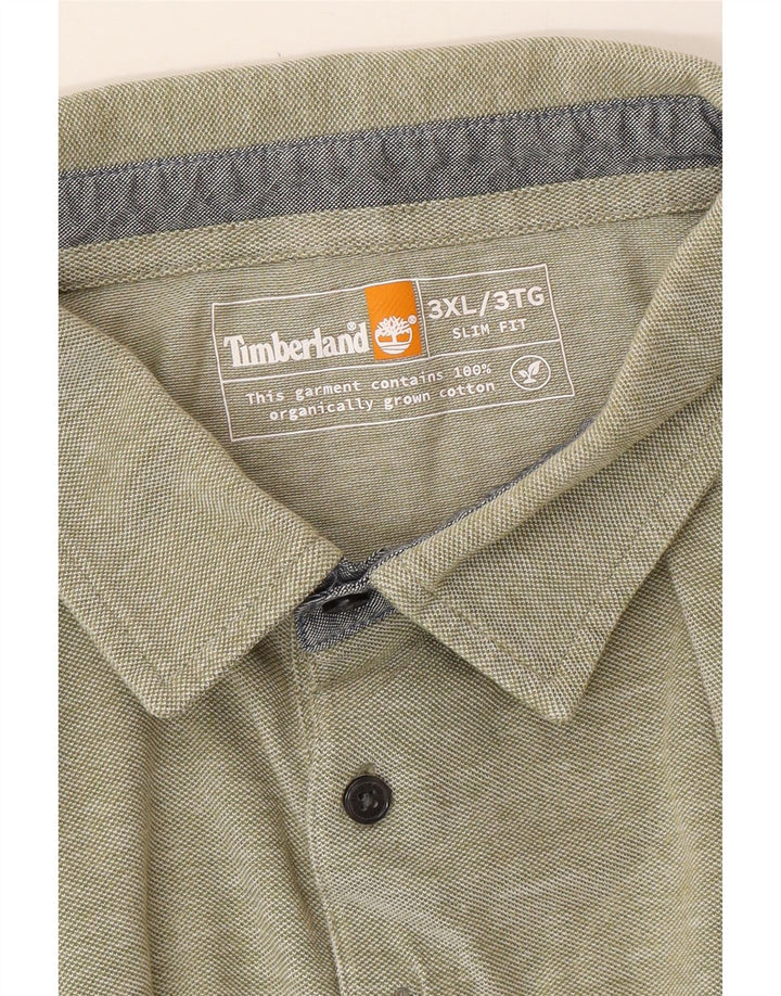 Męska koszulka polo slim fit TIMBERLAND 3XL, zielona bawełna