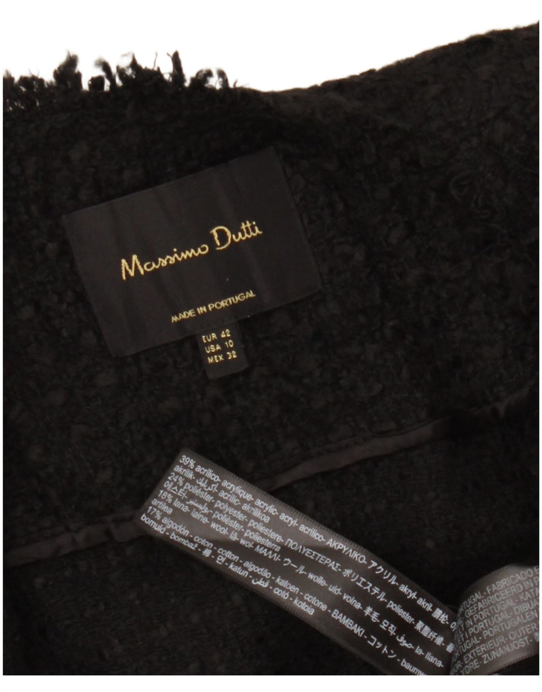 Damska marynarka Massimo Dutti EU 42, duża, czarna, akrylowa