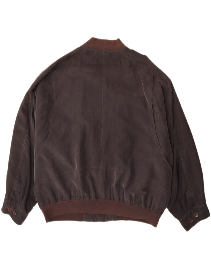 Męska kurtka bomberka Vintage UK 42 XL, brązowy jedwab