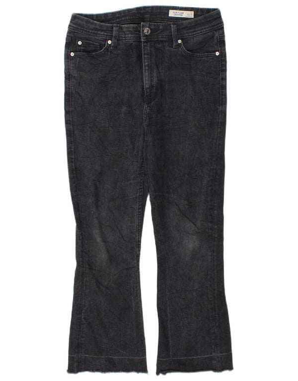 Marks & Spencer Damskie Slim Flare Cropped Jeans UK 10 Small W27 L23 Czarny