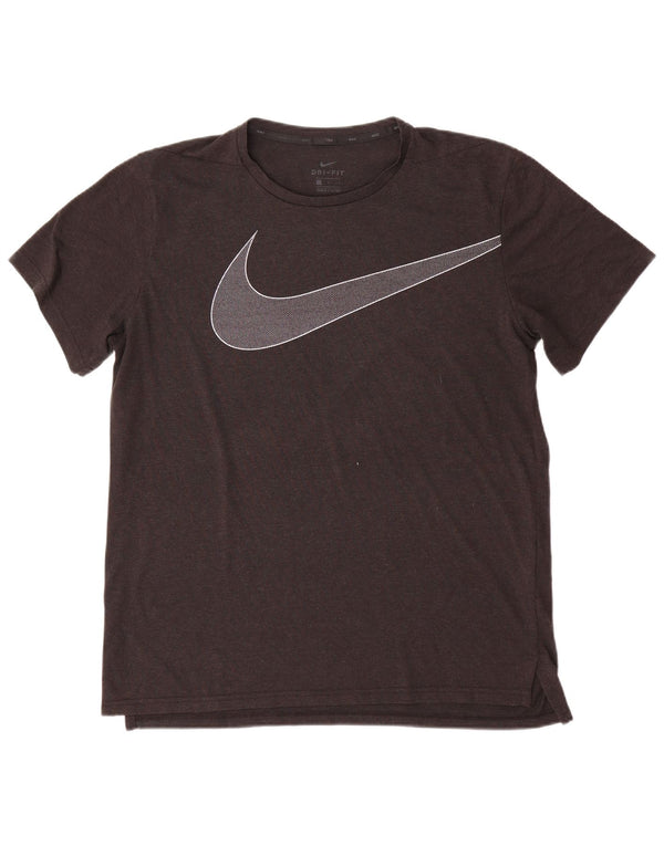 Męski T-shirt z grafiką Nike Dri Fit, duży, szary, poliestrowy