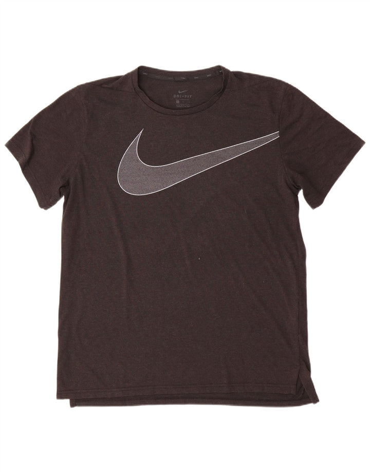 Męski T-shirt z grafiką Nike Dri Fit, duży, szary, poliestrowy