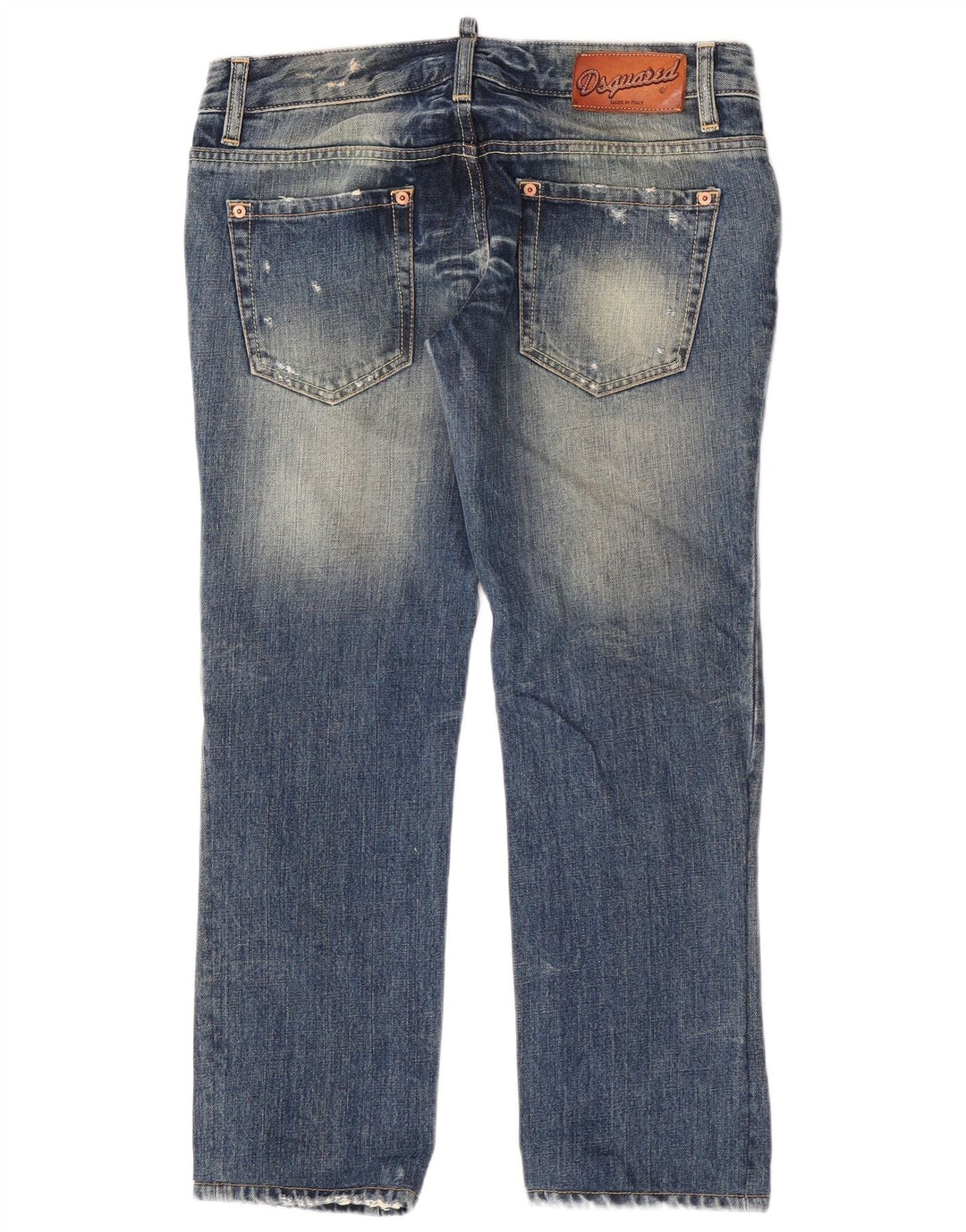 Dsquared Damskie proste dżinsy w trudnej sytuacji IT 44 Medium W30 L27 Niebieska bawełna