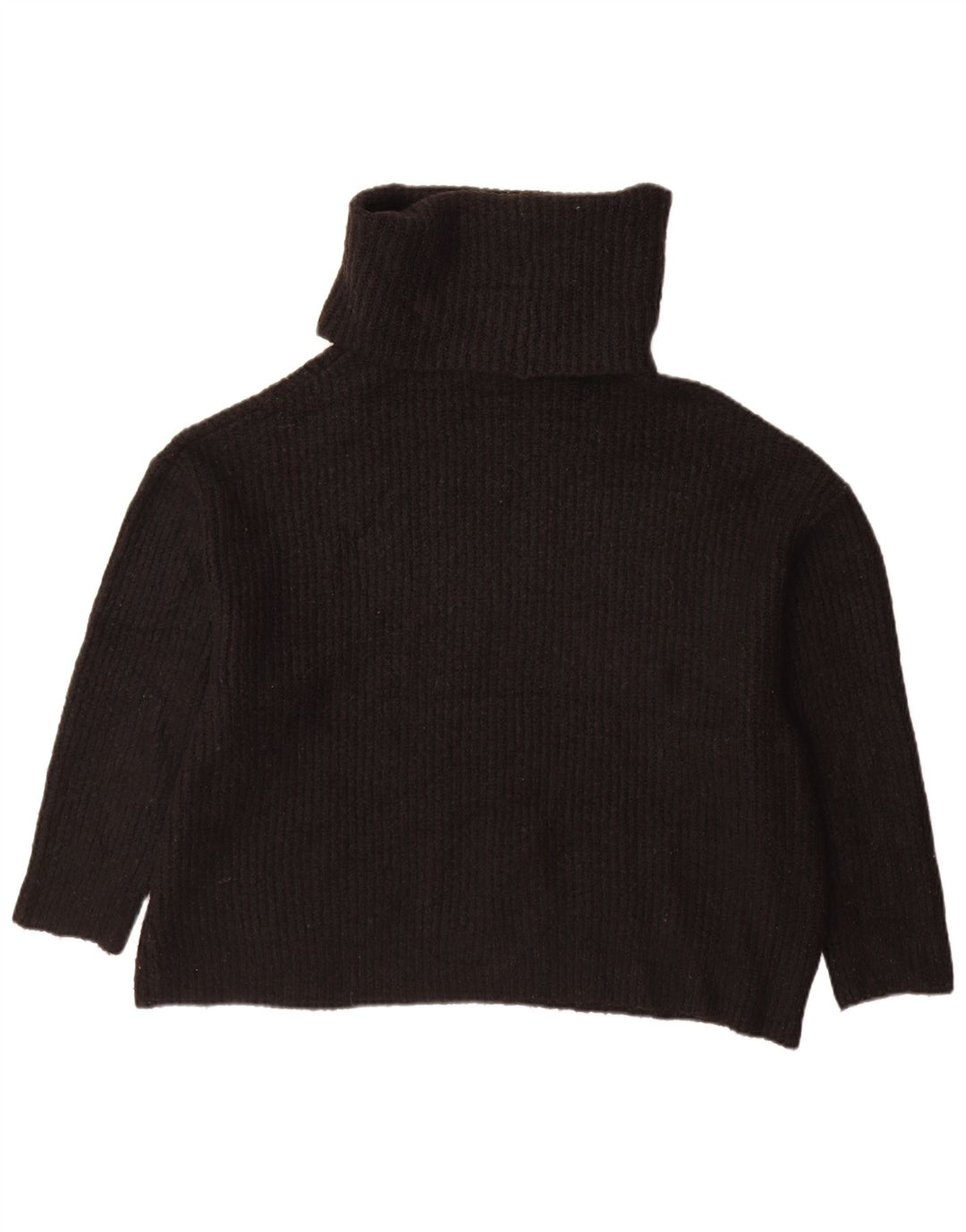 Damski sweter oversize Zara z golfem UK 10, mały, czarny, akrylowy