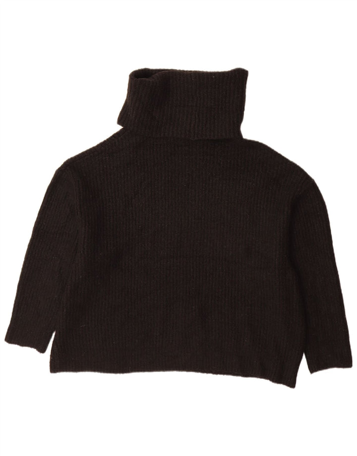 Damski sweter oversize Zara z golfem UK 10, mały, czarny, akrylowy