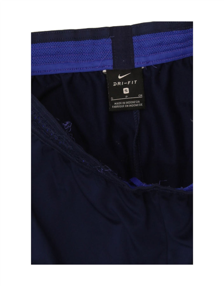 Męskie spodnie dresowe Nike Dri Fit, małe, granatowe, z blokami kolorów